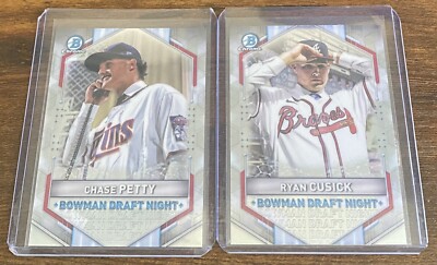 Chase Petty Ryan Cusick 2021 Bowman Draft Chrome Bowman Draft Night Lot (2)