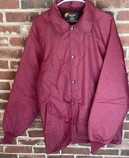 VTG Sears Mens Cranberry Windbreaker Fleece Lined Jacket 80's 90 s Lrg Tall