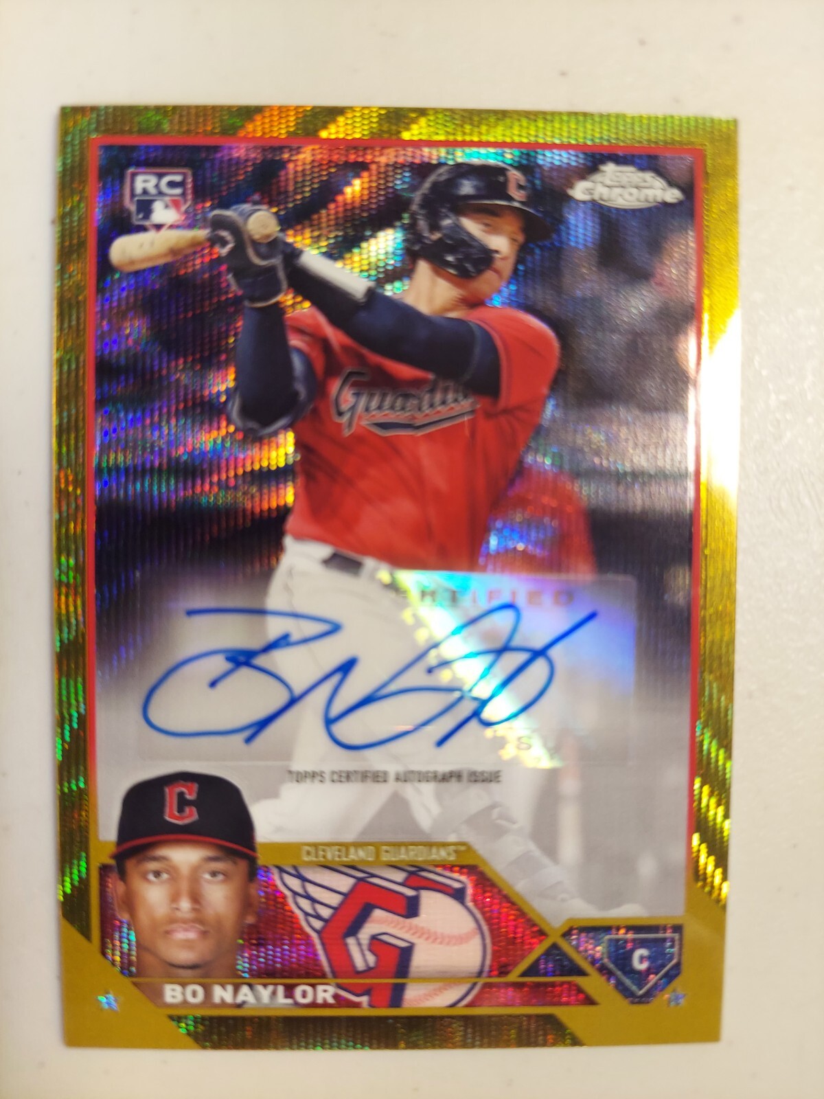 2023 Topps Chrome Update Bo Naylor Gold Wave Refractor Auto /50 RC Rookie #AC-BN