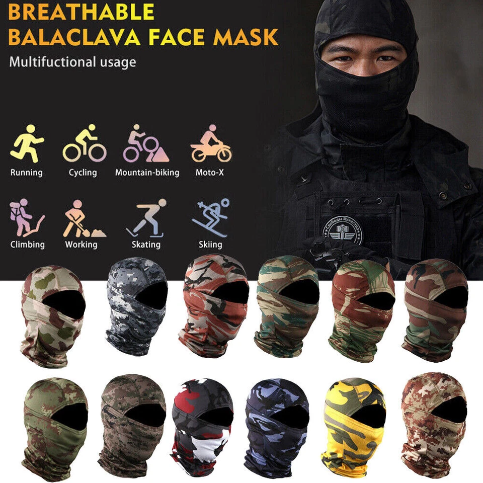 Soft Balaclava Face Mask UV Protection Ski Sun Hood Tactical Masks for Men Women - Image 2 of 4