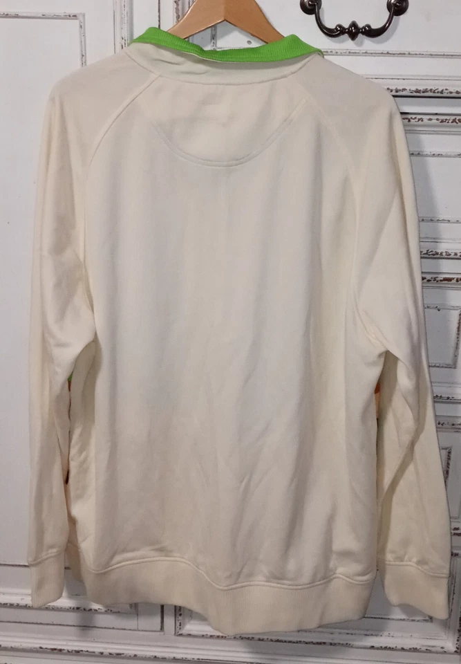 Chaqueta deportiva vintage Y2K Enyce BEIGE Y VERDE a rayas cremallera completa talla XXL Foto 2 de 4