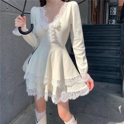 Lady Lace Lolita Girl Japanese Mesh Cover Skirt Kawaii Cute Princess JK Dress