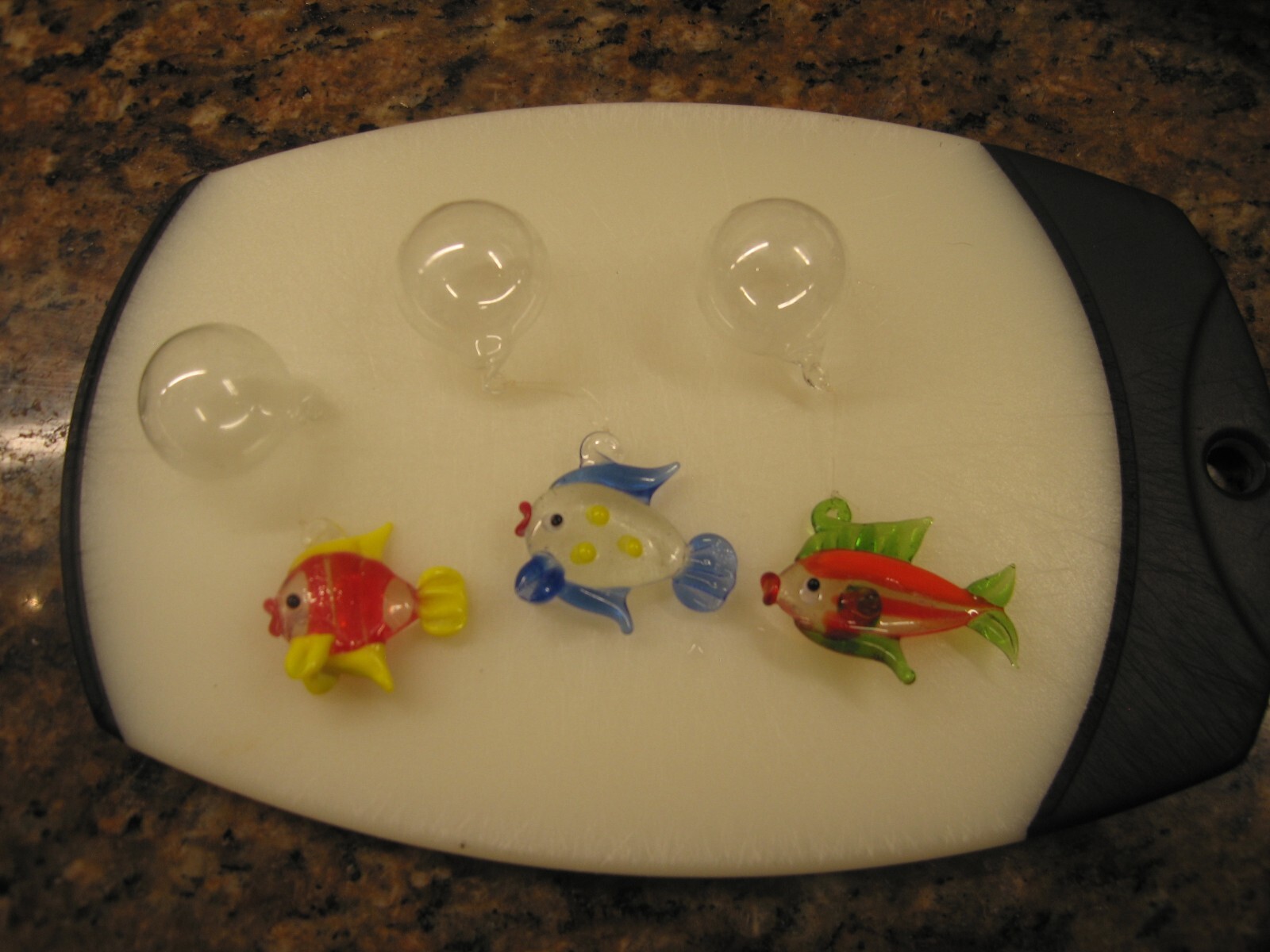 Vintage Lot of 3 Aquarium Fish Tank Bowl Decoration Float Ball Blown