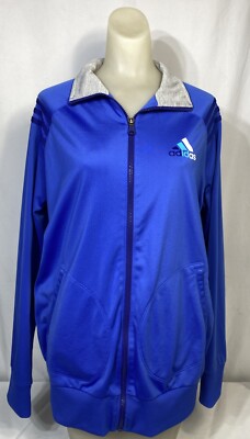 Adidas Climalite Women s Blue Zip Up Long Sleeve 100% Polyester Active Jacket XL
