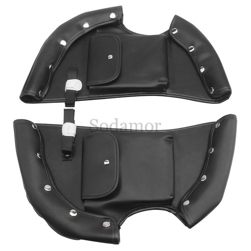 Black Lower Leg Warmer Wind Deflector Bags For Indian Chief Chieftain Roadmaster - Picture 14 of 17