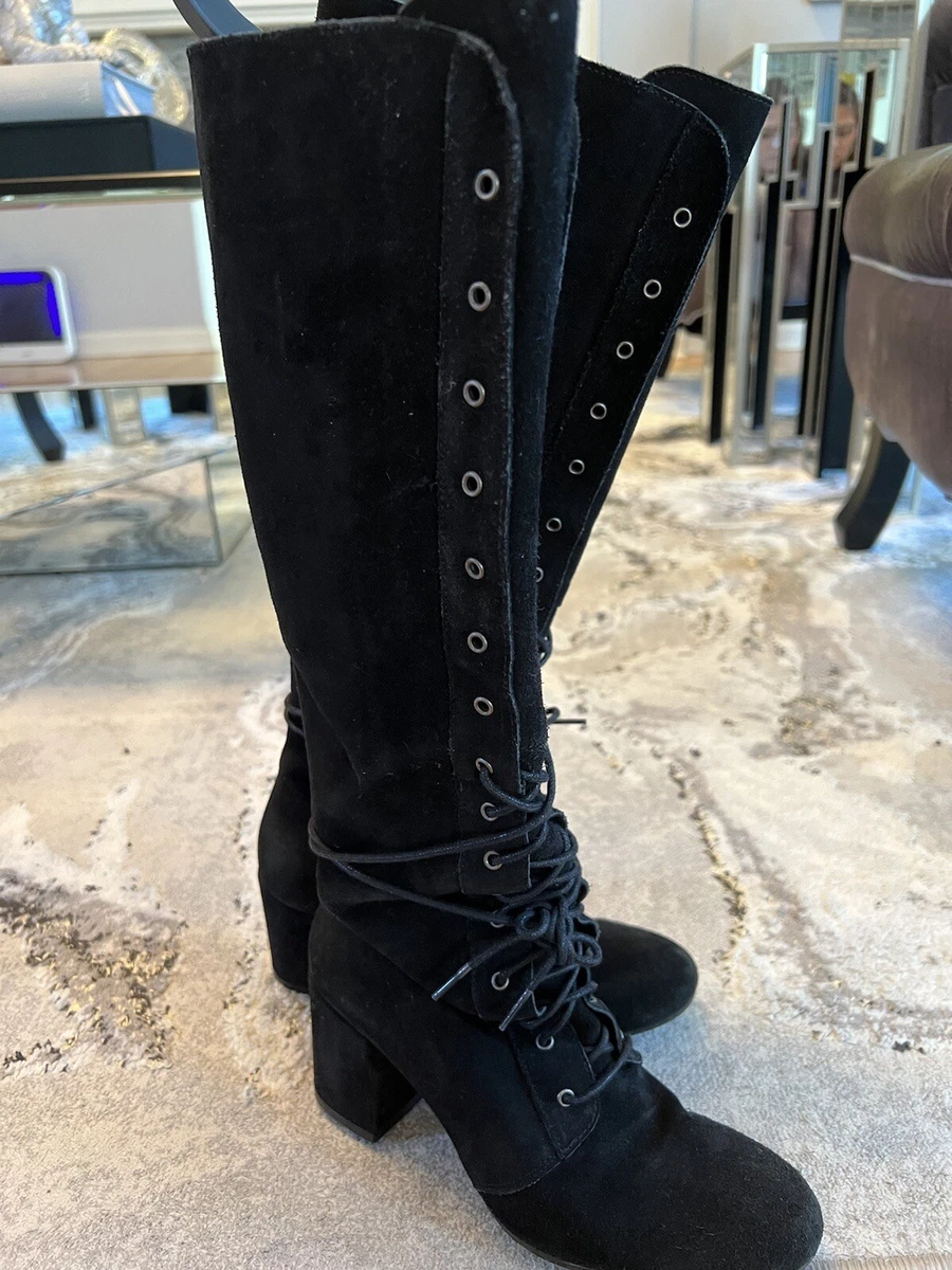 Knee high tie boots outlet