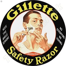 Gillette Safety Razor 11.75" Round Metal Sign