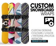 Custom Printed Snowboard Wrap Board Skin, Decal, Personalised, Kit