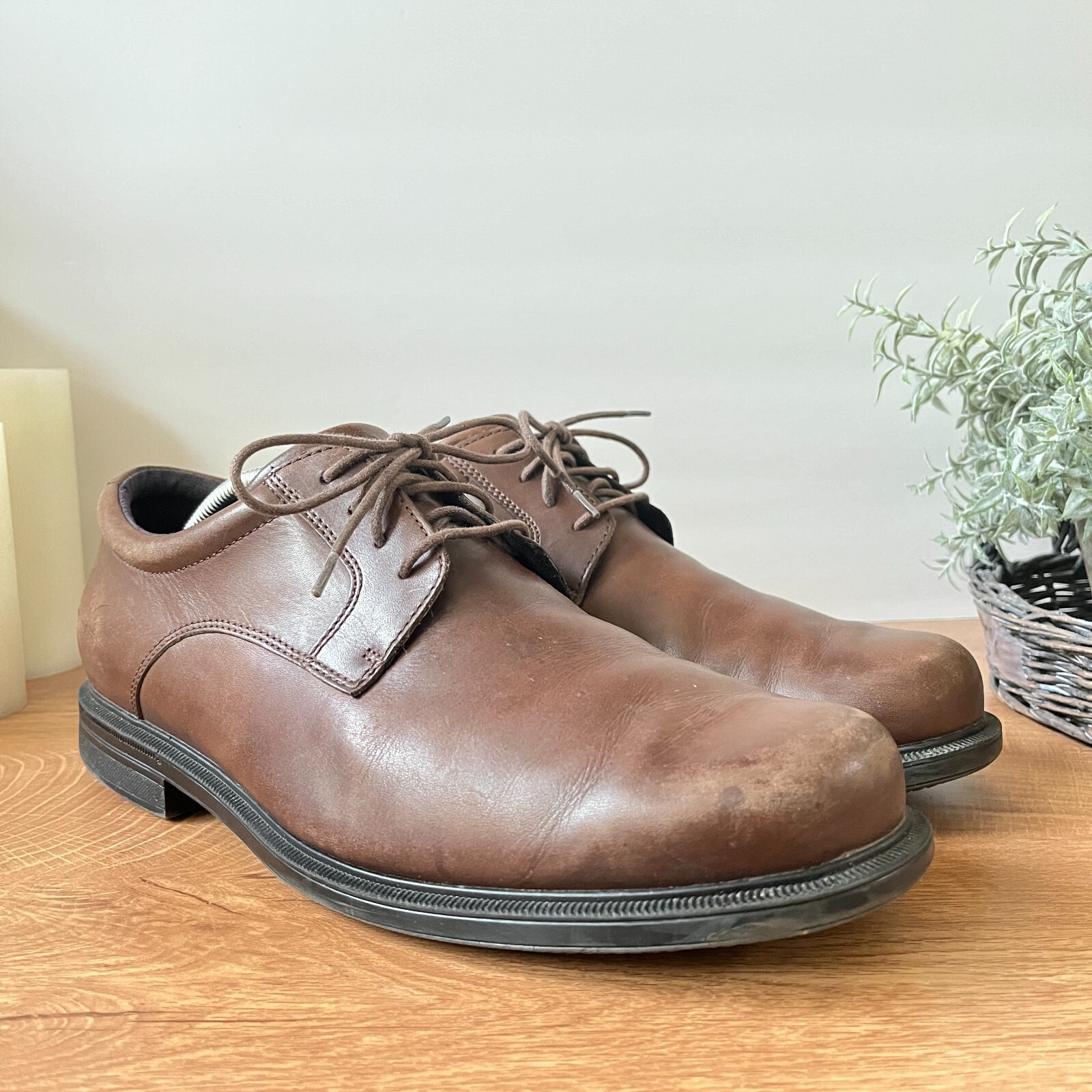 SAOLA Scarpe da derby Rockport ufficio editoriale marroni in pelle punta piatta da uomo 12 K58091