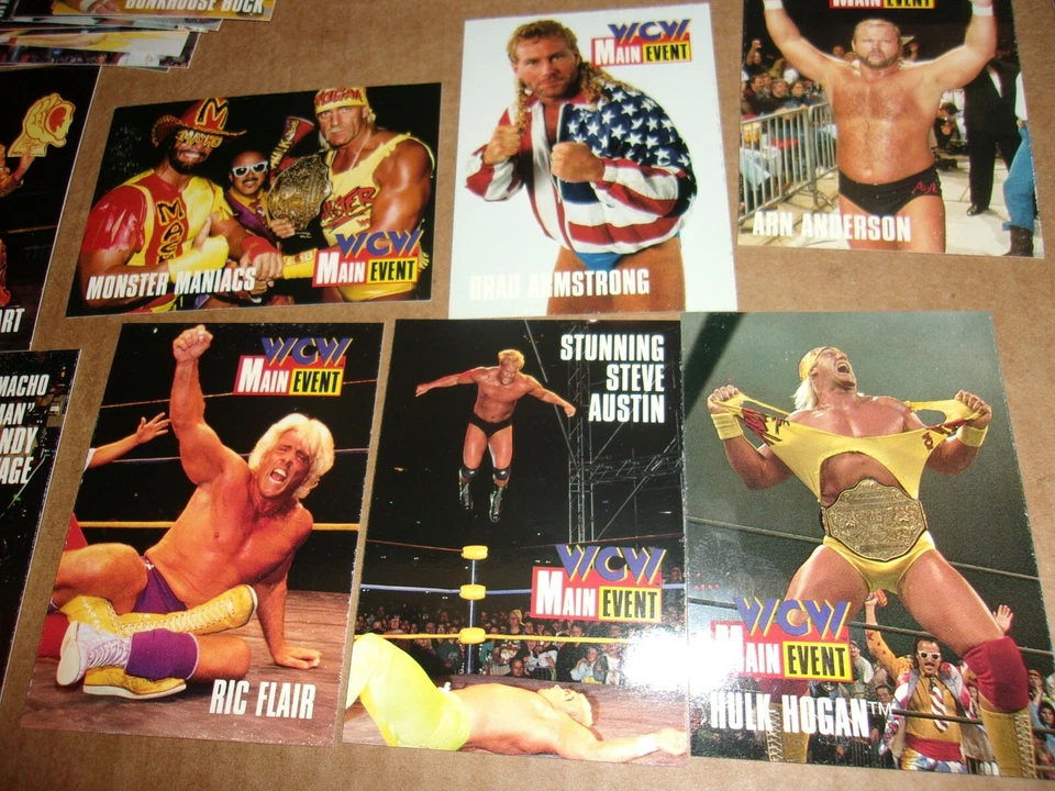 1995 WCW 50 Card Set Main Event Wrestling Hulk Hogan Steve Austin Flair MachoMan - Image 2 of 4