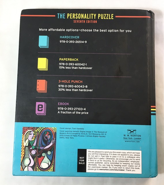 The Personality Puzzle 7th Edition by David C. Funder Hardcover eBay