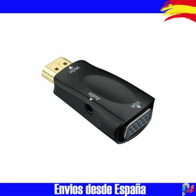 Adaptador HDMI macho a VGA Hembra (15 Pines) + Salida Audio Separada con Cable