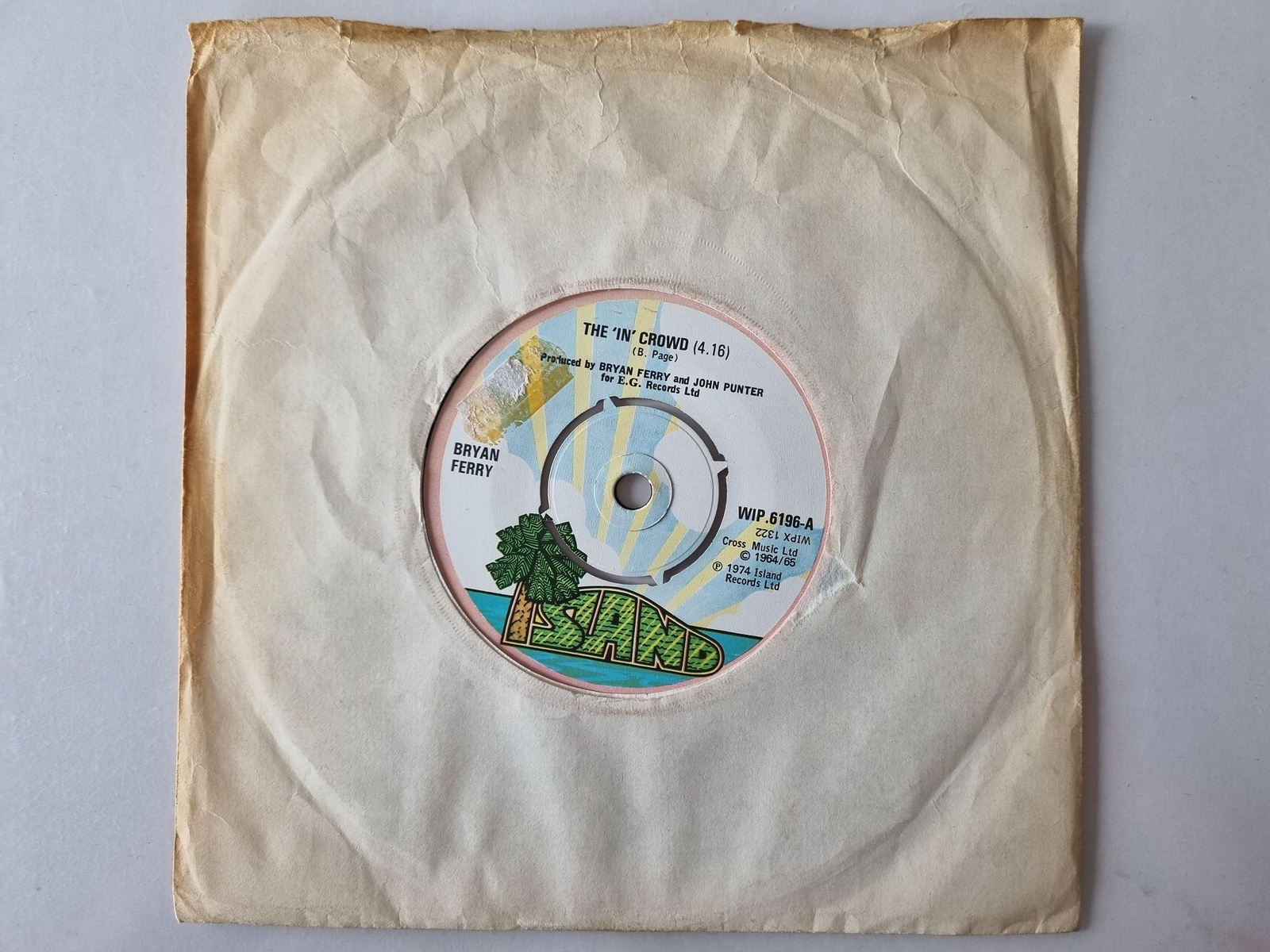 Bryan Ferry - The ""In"" Crowd 7'' Vinyl UK