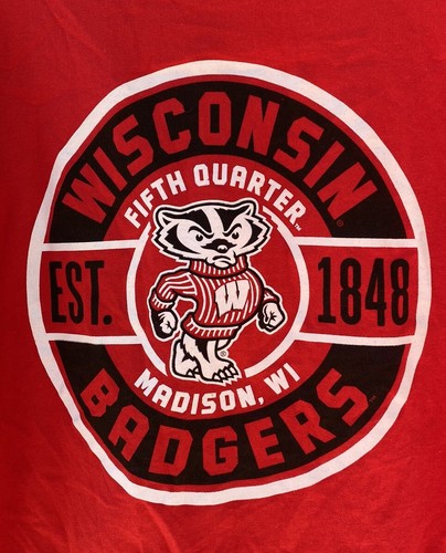 Wisconsin Badgers Double Sided Long Sleeve T Shirt Size L Russell Athletics - Picture 6 of 6