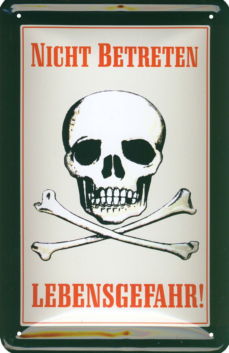 Vintage Blechschild 'Beware Of Wolf' – 20x30 Cm, Aus Aluminium, Mit 4 Aufhänkelöchern, Für Garten, Zaun Oder Wanddekoration, Rustikaler Look