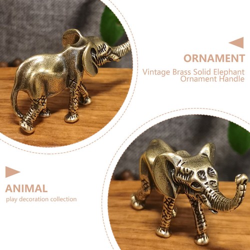 1 pieza adorno de elefante de latón vintage escritorio oficina inauguración de casa decoración de animales - Imagen 9 de 12