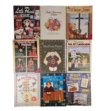 9 Vintage Tole Painting & Craft Books Folk Art Holiday Country Patterns 90s