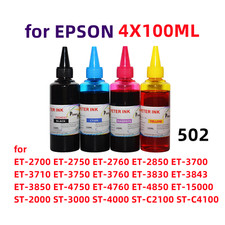 4X100ML Premium ink refills for ET 2850 2760 2750 2720 2700 Printer 502