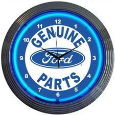 Genuine Ford Parts Blue Neon Wall Clock 15" Diameter 8FRDGP Neonetics