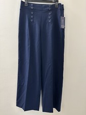 CHAPS Women’s Pants Wide Leg Navy Blue Size 6 NWT 