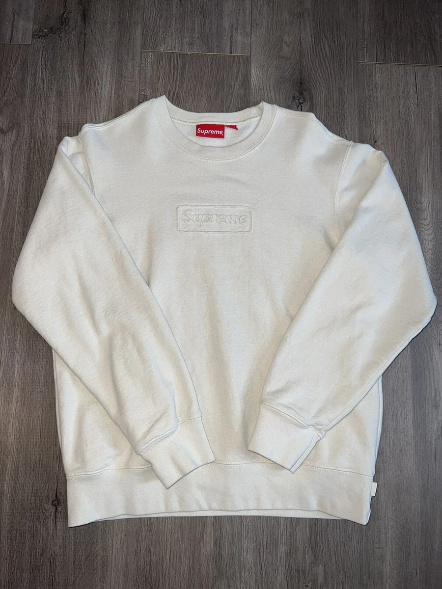 再入荷得価 Supreme - Supreme Cutout Logo Crewneck L Naturalの通販