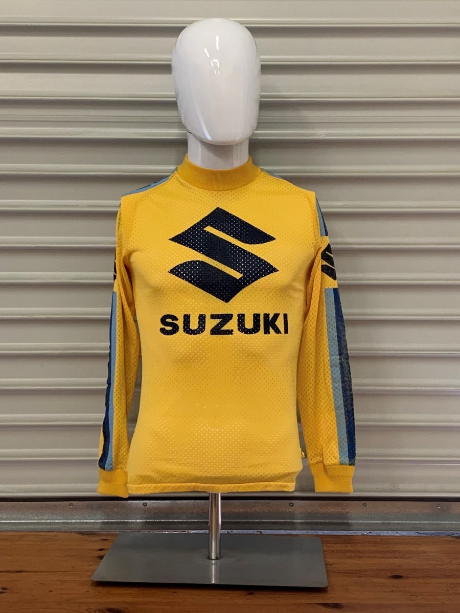 SUZUKI MXメッシュジャージ Vintage 80's SUZUKI Motocross Team Racing Mesh MX Jersey Small