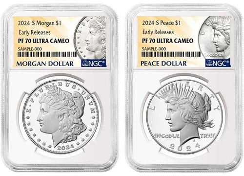 2024 S Morgan &Peace Silver  $1 NGC PF70 UC Early Releases  W/OGP #2146