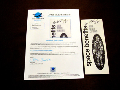 KEN MATTINGLY APOLLO 16 SIGNED AUTO VINTAGE SPACE BENEFITS PAMPHLET ZARELLI LOA