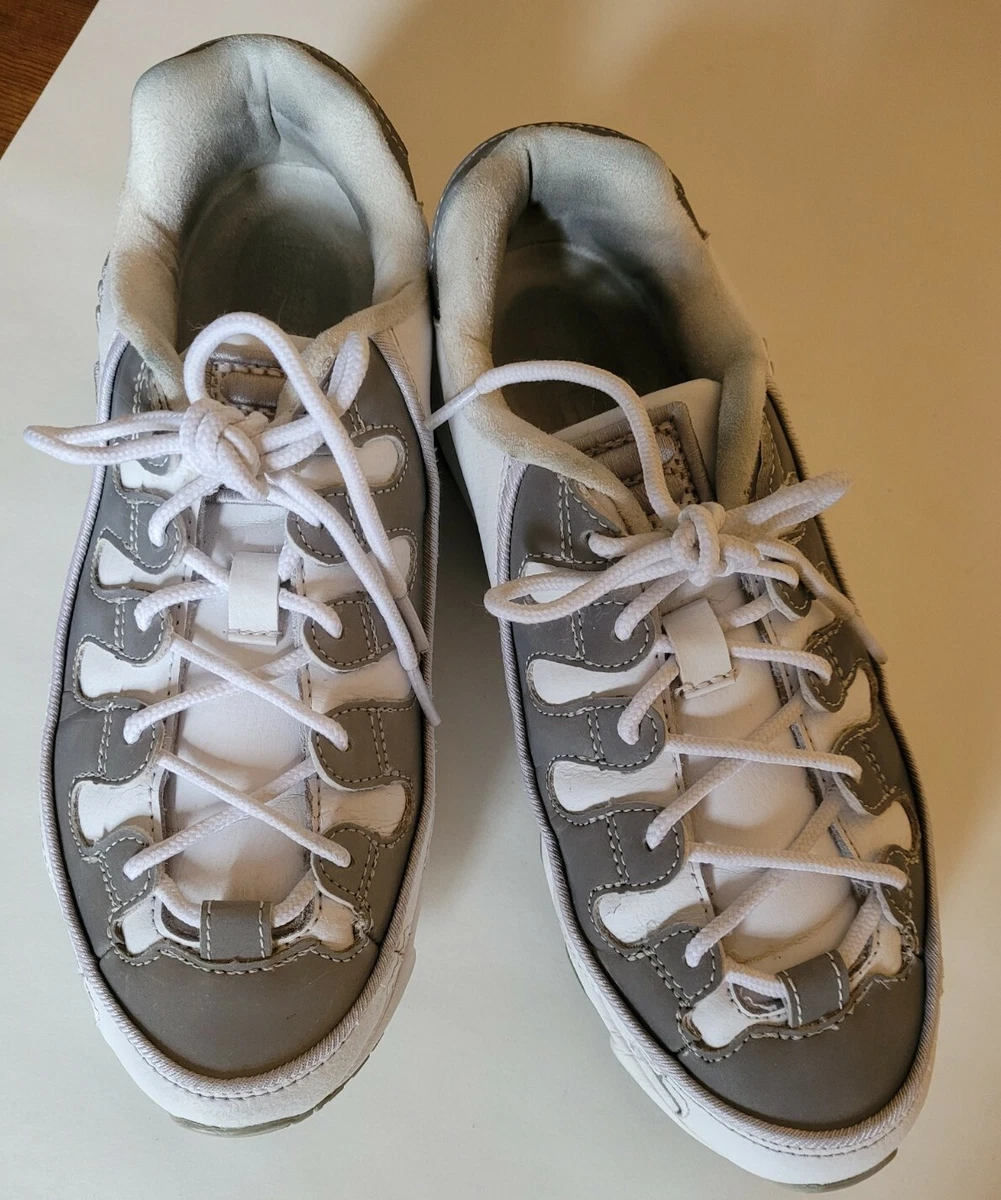 Fila SILVA Size 8.5 White REFLECTIVE Grey Leather Sneakers eBay