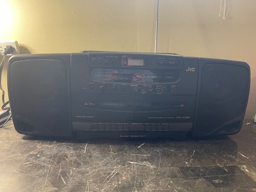 JVC PC-X95 Super-Bass Horn Dual Cassette Deck CD AM/FM Radio Boombox