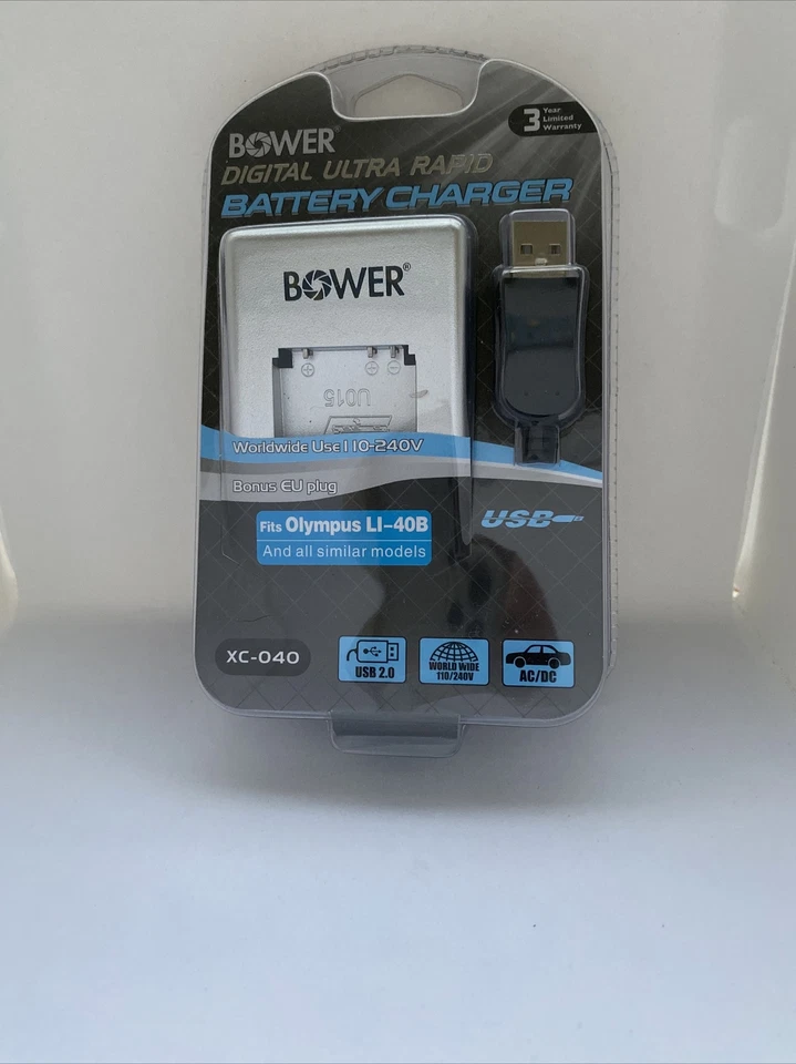 Cargador de batería digital Bower ultra rápido para Canon LP-E8 USB similar coche Xc-ce8 Foto 2 de 4