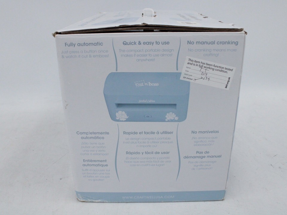 CRAFTWELL Cut N Boss Fully Automatic Embosser & Die Cutter Blue NEW
