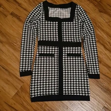 Shein S Black and White Maxi Midi Dress | Semi Formal Bodycon Mini Pencil Dress