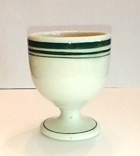 Shenango China Restaurant Ware Egg Cup Albert Pick Green Stripe - Picture 2 of 4