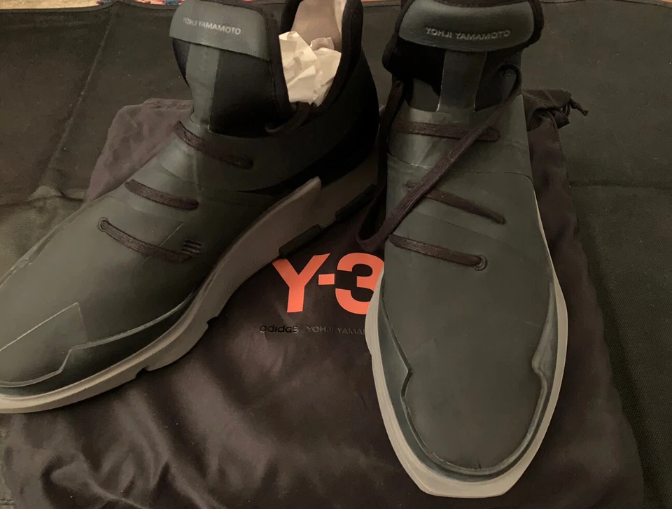 Chaussures Casual - Yohji Yamamoto Y3, Cuir Synthétique, Gris/noir, Mi-Haute - Photo 1/4