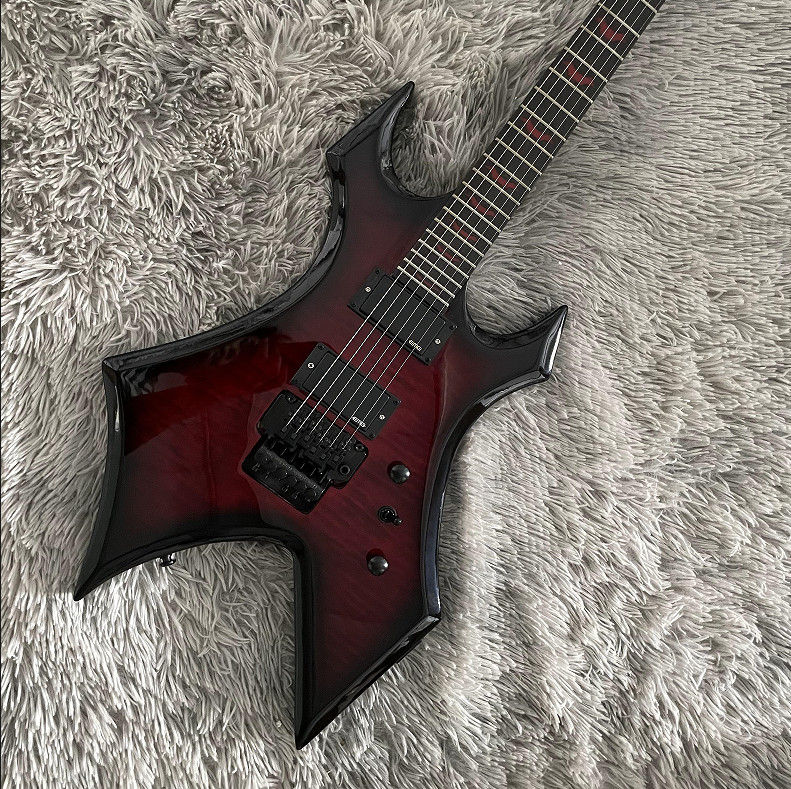 Warlock MK3 Electric Guitar Active Pickups Red Tremolo Bridge Fast Delivery