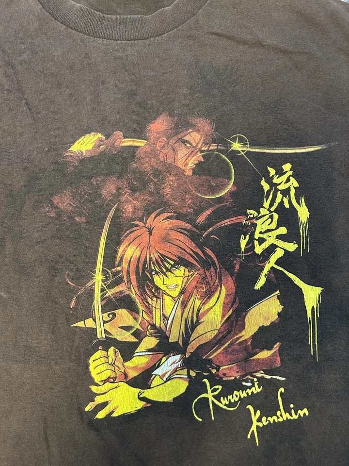 Camiseta De Colección Rurouni Kenshin Anime Japonés Gráfico Dibujos Animados Talla Mediana Foto 2 de 4