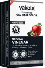 Vakola Hair Dye Gel 200g Grey Coverage No Stain Unisex Natural Hair Color