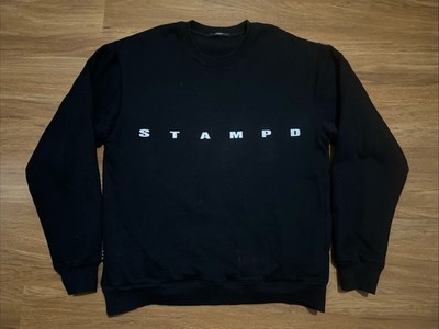 Stampd Men's Black Cotton Technical Logo Crew Reversible Sweatshirt Sweater Sz L