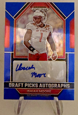 Isaiah Moore 2023 Panini Prizm Draft Picks #DPA-IMO Blue Prizm Auto /149 (RC)
