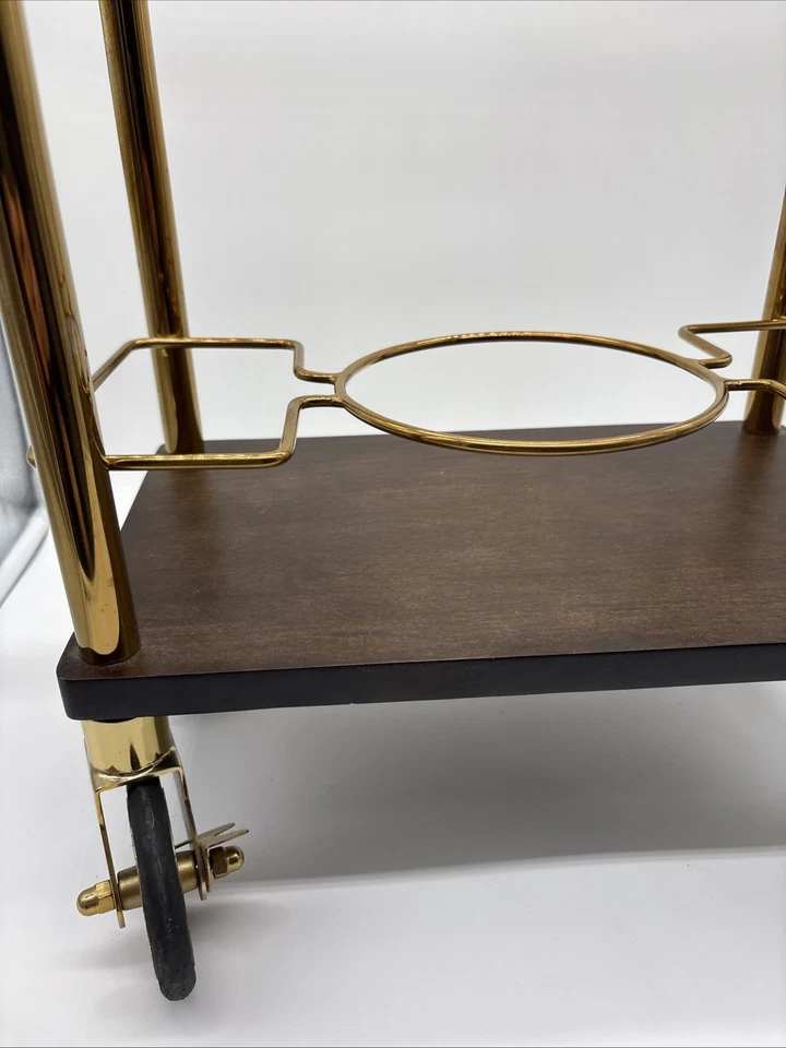 Carro portaequipajes de vino Godinger dorado de acero inoxidable Foto 2 de 4