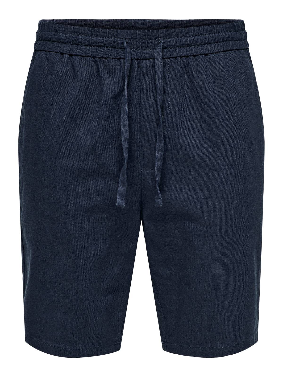 Only - Sons Lunus Short Cotton Linene Blau - Gre M Herrenbekleidung Bermuda 10390₽