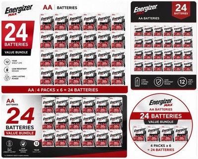 Energizer AA Batteries, MAX Double AA Battery Alkaline, 24 Count