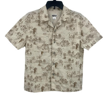 House of Aama Target Black History Month Cream Button Front Cabana Shirt Size XS
