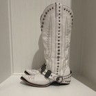 Lane Women’s White Studded Western Cowboy Boots Strap Buckle US Size 10 — photo 2