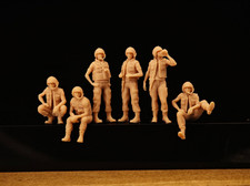 3D printed 1/72 Vietnam War US "M48A3 'Patton' Tank Crewman" 6 man group model