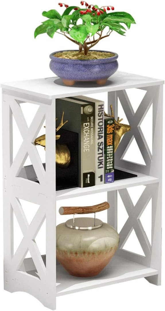 3 Tier Bookshelf, Small Bookcase for Small Spaces, Mini Thin