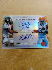 2012 Topps Platinum Dual Auto /25 Trent Richardson Justin Blackmon RC DA-BR