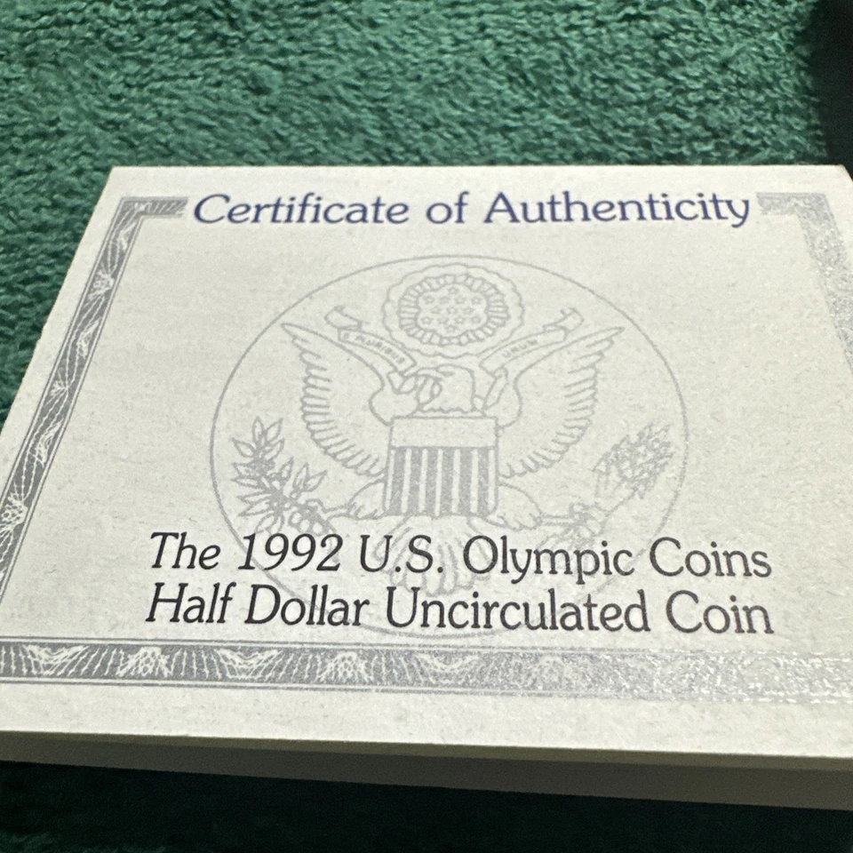 1992 P US Olympics Half Dollar BU Commemorative Half Dollar W/ Box&COA - Image 2 of 4
