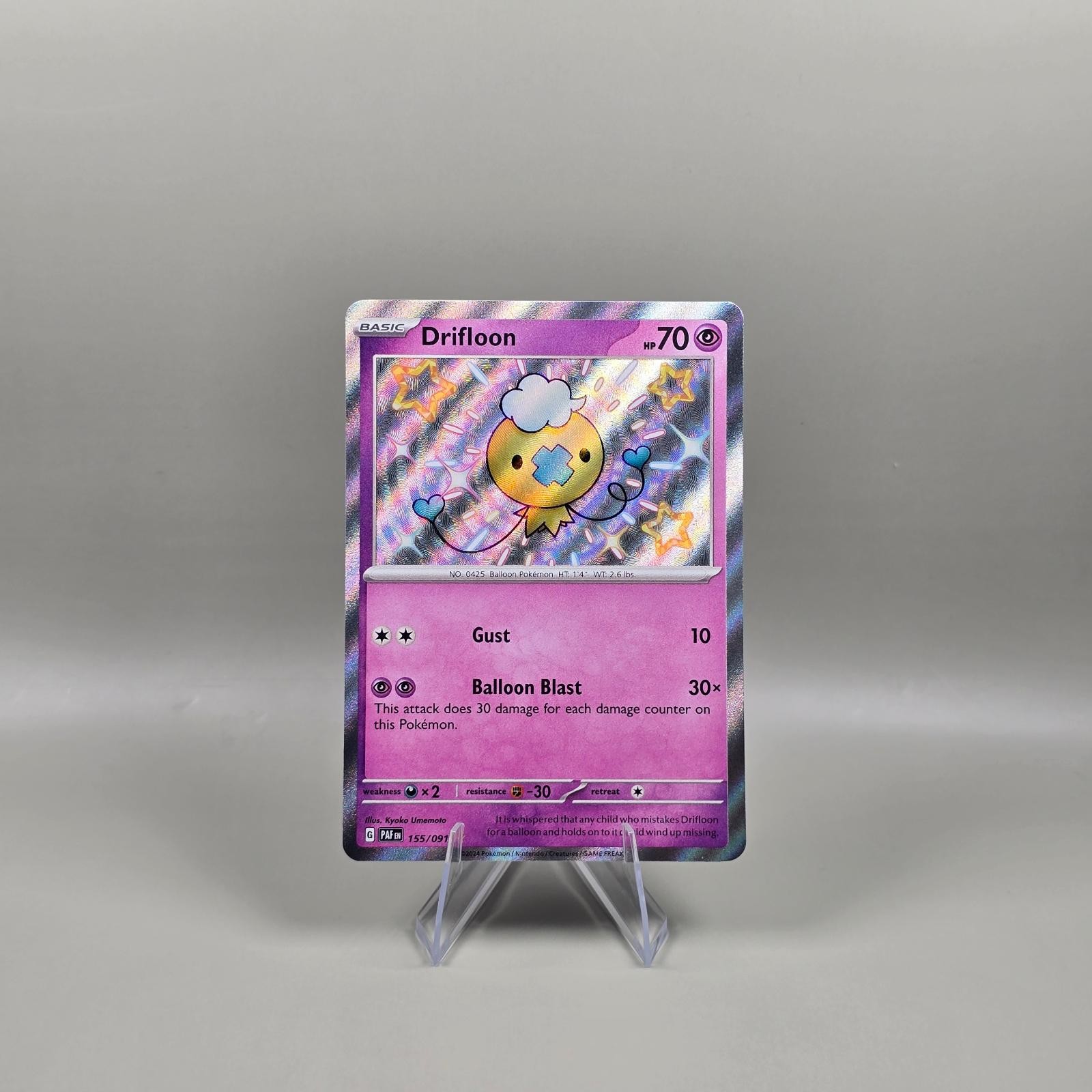 Drifloon 155/091 - Shiny Rare - Paldean Fates Holo Pokemon - NM
